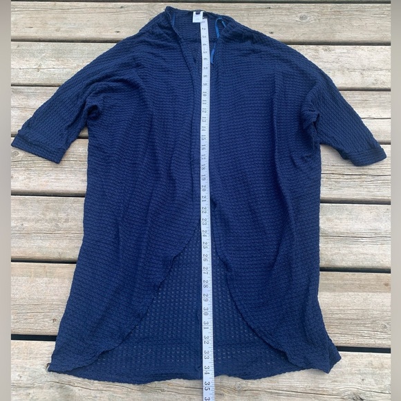 Candy Couture Navy Blue Open Knit Kimono Cardigan XL / TG - Picture 5 of 5